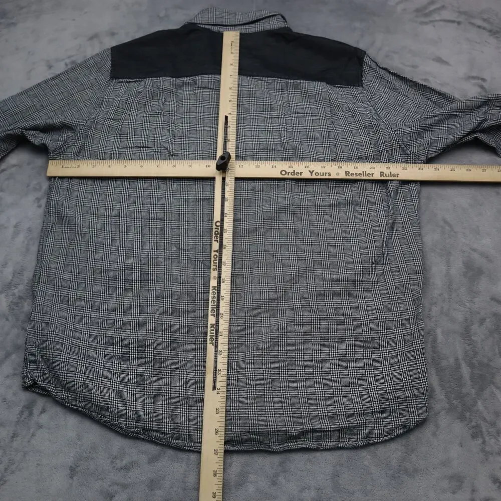Sean John Shirt Mens L Gray Black Long Sleeve Button Up Street Dress Work Office